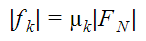 An equation to determine the magnitude of kinetic friction force An equation to determine the magnitude of kinetic friction force