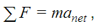 Equation for net force Equation for net force