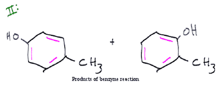 The products of the resonance structures of metafluoro-toluene after treatment with NaH and H30+ The products of the resonance structures of metafluoro-toluene after treatment with NaH and H30+