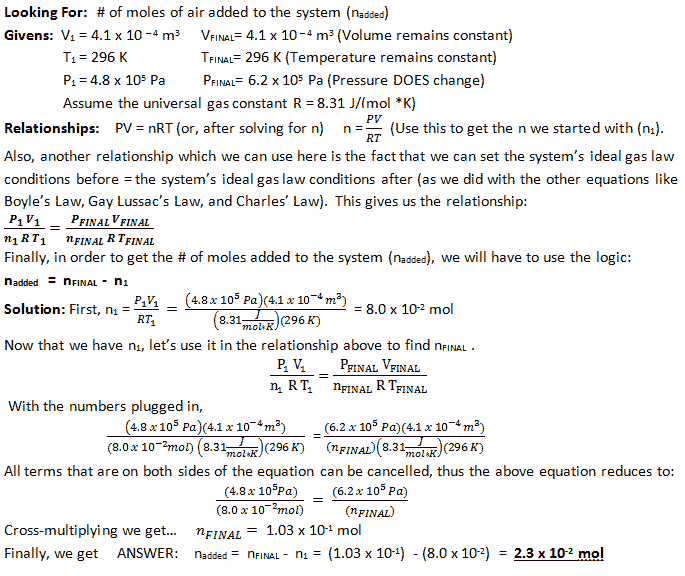 Ideal Gas Law | Wyzant Resources