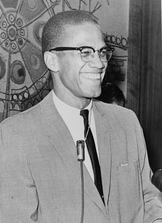 Malcolm X profile shot Malcolm X profile shot